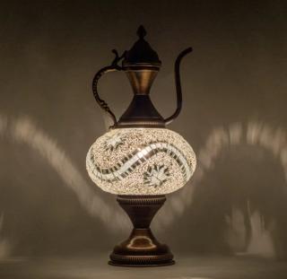 Krásy Orientu Orientální skleněná mozaiková stolní lampa Miray - Karafa - ø skla 16 cm