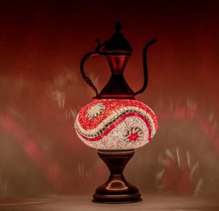 Krásy Orientu Orientální skleněná mozaiková stolní lampa Sadia - Karafa - ø skla 16 cm