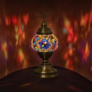 Krásy Orientu Orientální skleněná mozaiková stolní lampa Yildiz - ø skla 12 cm