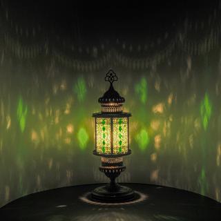 Krásy Orientu Orientální skleněná mozaiková stolní lucerna Emir - velikost 2