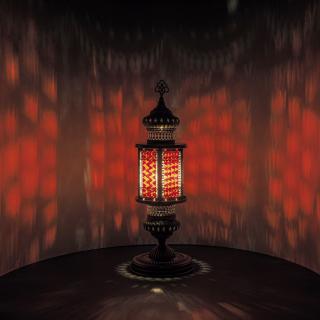 Krásy Orientu Orientální skleněná mozaiková stolní lucerna Nabila - velikost 1