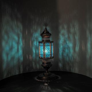 Krásy Orientu Orientální skleněná mozaiková stolní lucerna Reem - velikost 1