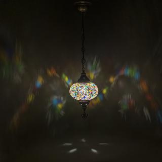 Krásy Orientu Orientální skleněná mozaiková visací lampa Cansu - ø skla 16 cm