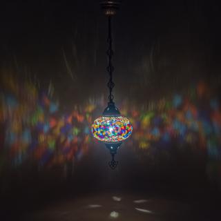 Krásy Orientu Orientální skleněná mozaiková visací lampa Esma - ø skla 16 cm