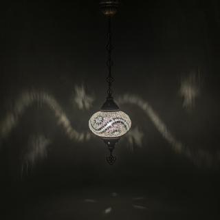 Krásy Orientu Orientální skleněná mozaiková visací lampa Miray - ø skla 16 cm
