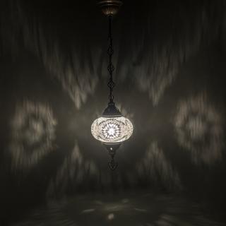 Krásy Orientu Orientální skleněná mozaiková visací lampa Sibel - ø skla 16 cm
