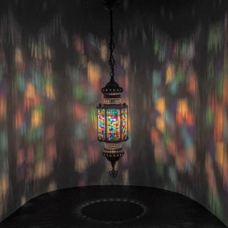 Krásy Orientu Orientální skleněná mozaiková visací lucerna Munya - velikost 1