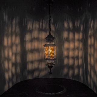Krásy Orientu Orientální skleněná mozaiková visací lucerna Rahima - velikost 1