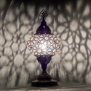 Krásy Orientu Orientální stolní lampa z foukaného skla Melek - ø skla 16 cm