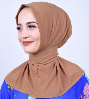 Krásy Orientu Šátek Hijab Reem - hnědý (na zapínání)