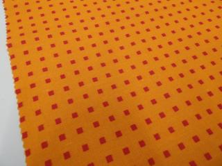 Plátno HABINA 125 (213239-2-2 Malé kostky oranžové)-142cm / METRÁŽ NA MÍRU Ceník: METRÁŽ: od 1 metrů
