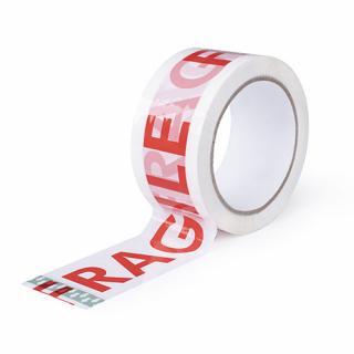 Lepicí páska s tiskem 50 mm x 66 m - potisk FRAGILE - VÝBĚR BAREV (Lepící pásky s tiskem - BOPP akryl)
