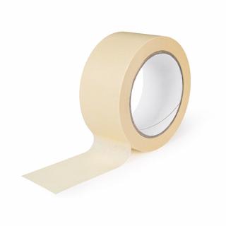 Maskovací lepící páska 50 mm x 50 m, bílá  - solvent (90°C) (Maskovací lepící pásky - impregrovaný krepový papír, solvent )