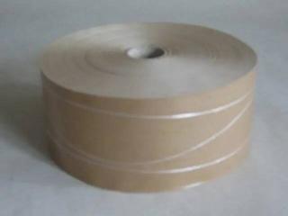 Zvlhčovací papírová páska 80 mm x 200 m, vyztužená vlákny, hnědá (Balící lepící zvlhčovací papírové pásky)