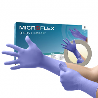 MICROFLEX® 93-853 - Nitrilové vyšetřovací rukavice pro manipulace s chemoterapeutiky Velikost: L