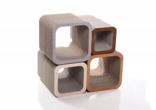 SET škrabadel pro kočky CUBE exclusive (4ks) Barva: Wenge, Hloubka škrabadla: 20 cm