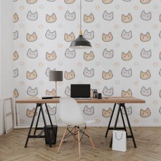 Tapeta KAWAII KITTY Šířka tapety: 100 cm, Typ tapety: Vinylová tapeta matná (samolepící), Výška tapety: 250 cm