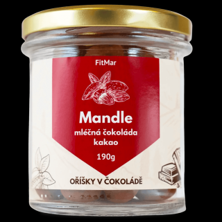 Mandle v mléčné čokoládě a kakau velikost balení: sklenice 3x190 g
