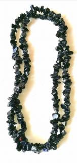Avanturín modrý náhrdelník sekaný, dlouhý cca 85 cm (syntetický)