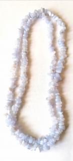 Chalcedonový náhrdelník sekaný, dlouhý cca 85 cm