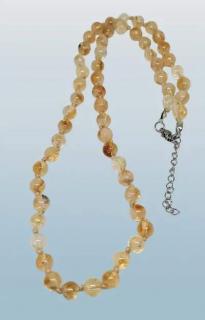 Citrínový luxusní náhrdelník v A kvalitě s ocelí 6 mm