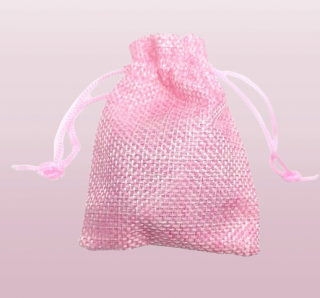 Dárkový sáček polyester, 9 x 7 cm růžový
