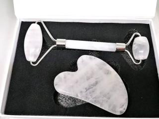 Gua sha a face roller - křišťál