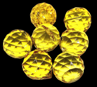 Harmonizační skleněná koule 3 cm, žlutá