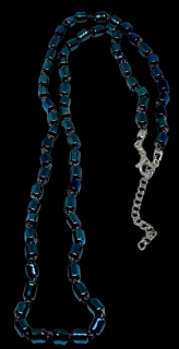 Hematitový náhrdelník modré válečky drobné (s chirurgickou ocelí)