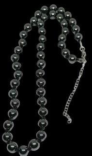 Hematitový náhrdelník z kuliček, s chirurgickou ocelí