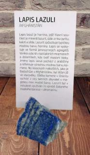 Kartička a minerál LAPIS LAZULI