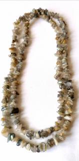 Labradorit náhrdelník sekaný, dlouhý cca 85 cm