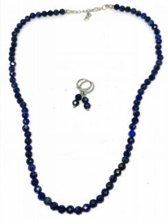 Lapis lazuli, fasetovaná sada, luxusní (s chirurgickou ocelí)