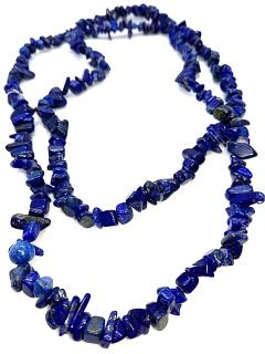 Lapis lazuli náhrdelník sekaný, dlouhý cca 85 cm