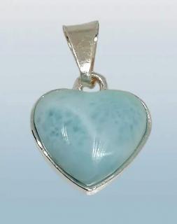 Larimar přívěsek srdíčko 1,5 x 1,3 cm