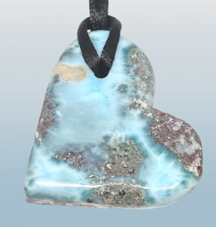 Larimar vrtané srdce 27,1 g