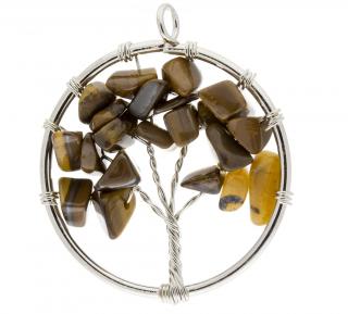 Magický amulet strom života s tygřím okem - 3 cm