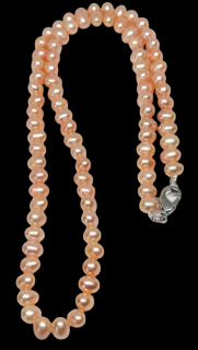 Náhrdelník říční perly, meruňkové (luxusní provedení)