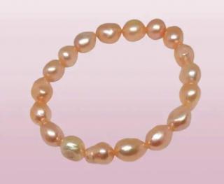 Náramek říční perly meruňkové