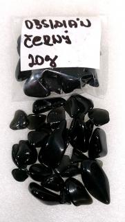 Obsidián černý chips cca 6-12mm, 20g