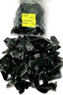 Obsidián černý, přírodní chips, 100g