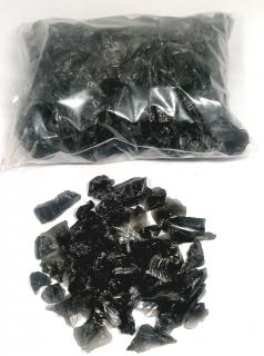 Obsidián černý, přírodní chips, 300 g