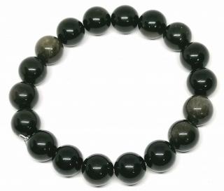 Obsidián zlatý náramek 10mm