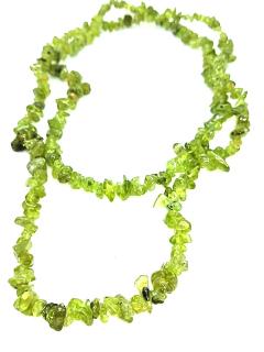 Olivín náhrdelník sekaný,dlouhý - cca 85 cm