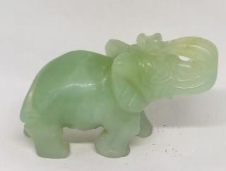 Slon pro štěstí achátu zeleného 7,5x5cm