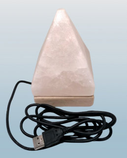 USB Solná lampa pyramida - vícebarevná 9 cm