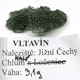 Vltavín větší z Malého Chlumu, 3,1 g