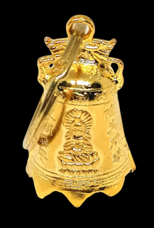Zvonek štestí zlatý střední, 4,2 x 2,7 cm