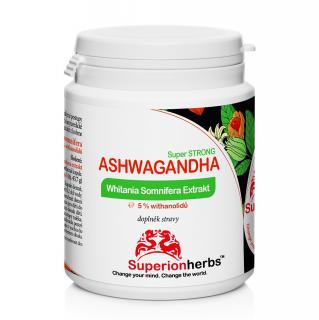 SUPERIONHERBS Ashwagandha – extrakt z Ašvagandy s 5 % withanolidů, 90 kapslí