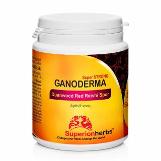SUPERIONHERBS Ganoderma, Duanwood Red Reishi, 100% spórový prášek, 90 kapslí